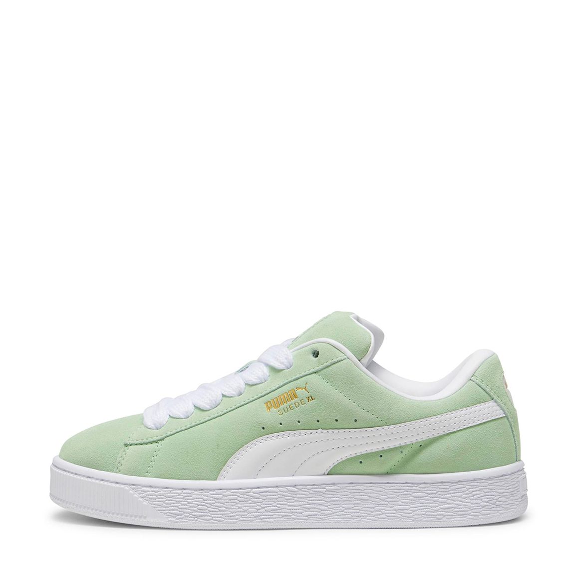 Unisex White/Green Suede XL Lace Trainers main product photo