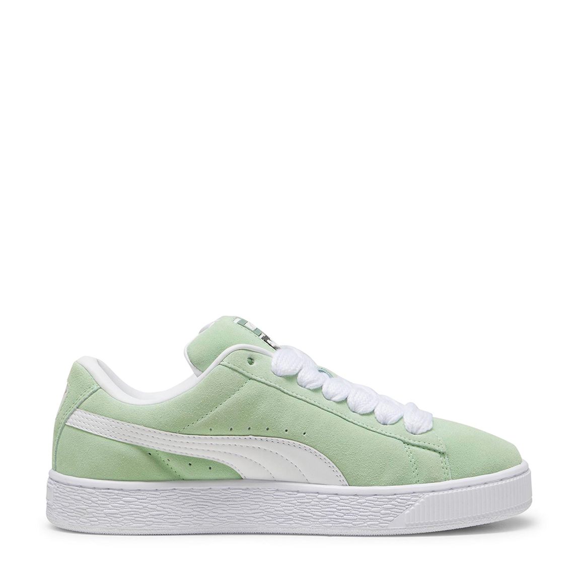 Unisex White/Green Suede XL Lace Trainers main product photo