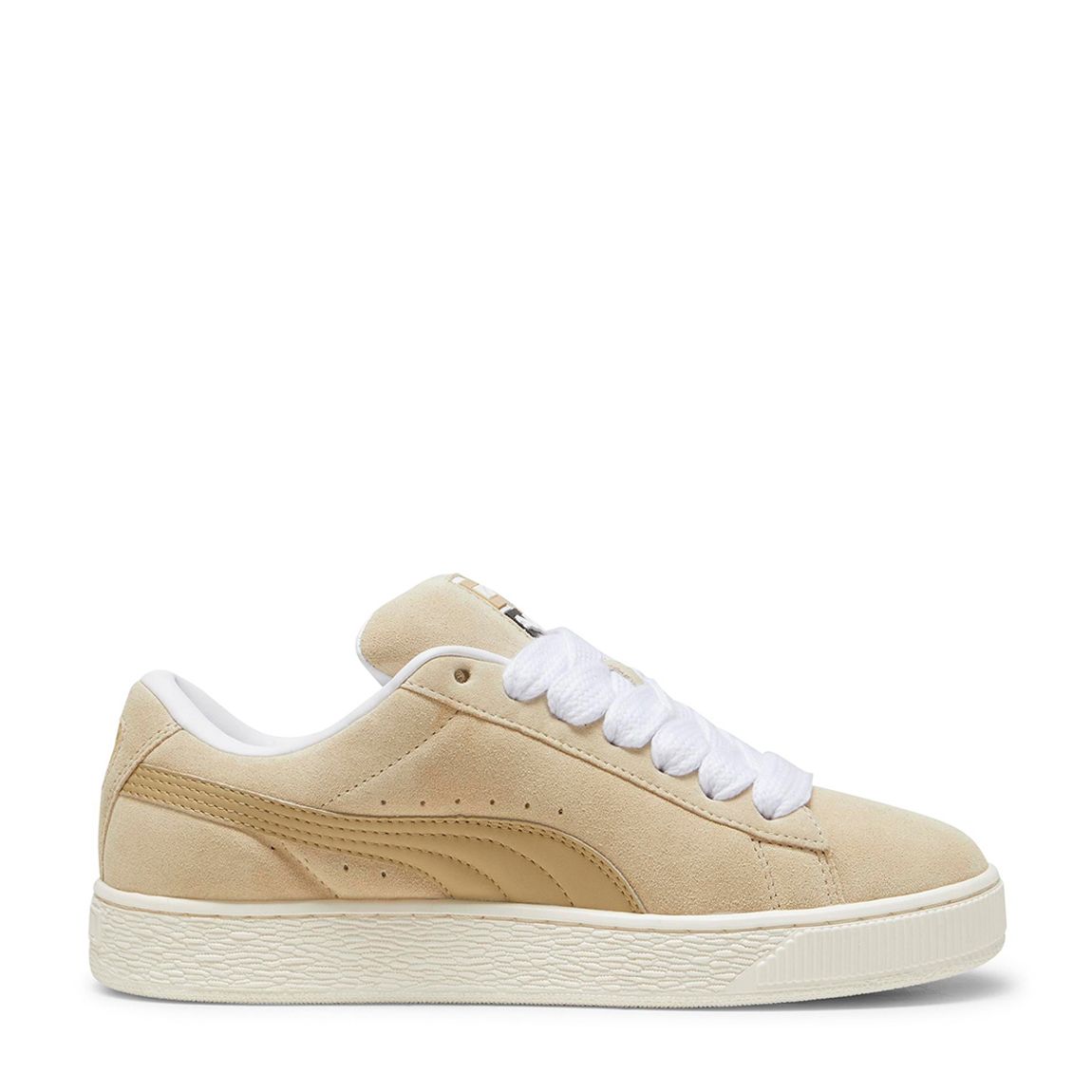 Unisex White/Beige Suede XL Trainers main product photo