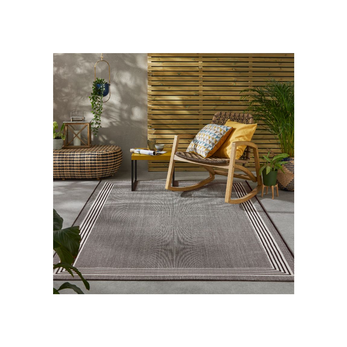 Terrazzo Indoor Outdoor Rug Black - 230cm x 160cm main product photo