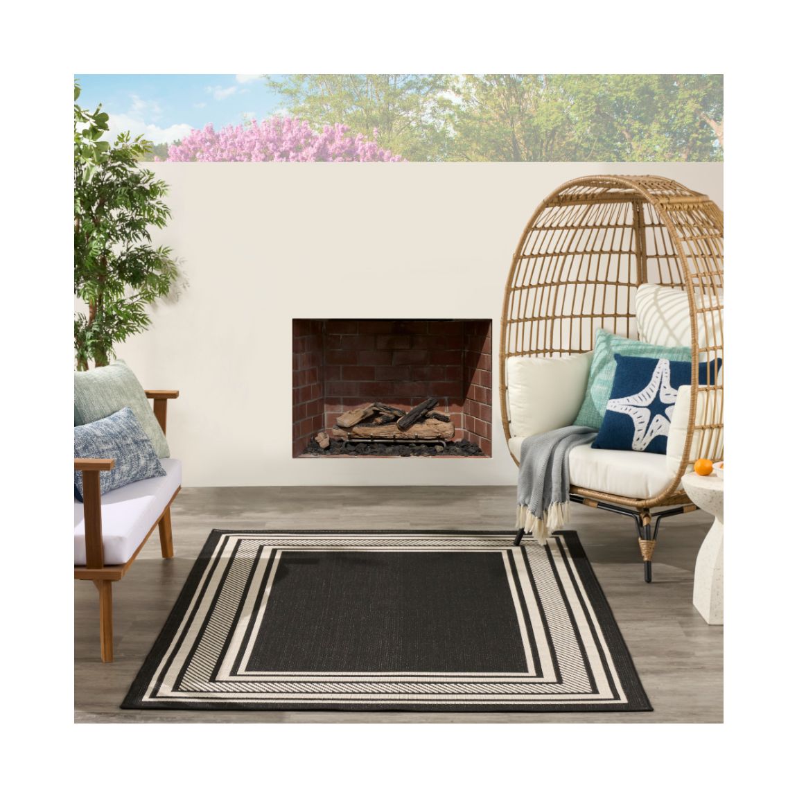 Horizon Indoor Outdoor Rug Black - 213cm x 152cm main product photo