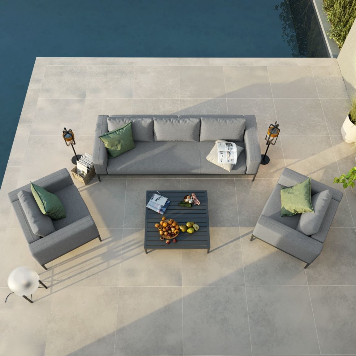 Eve 3 Seat Sofa Set / Flanelle main product photo