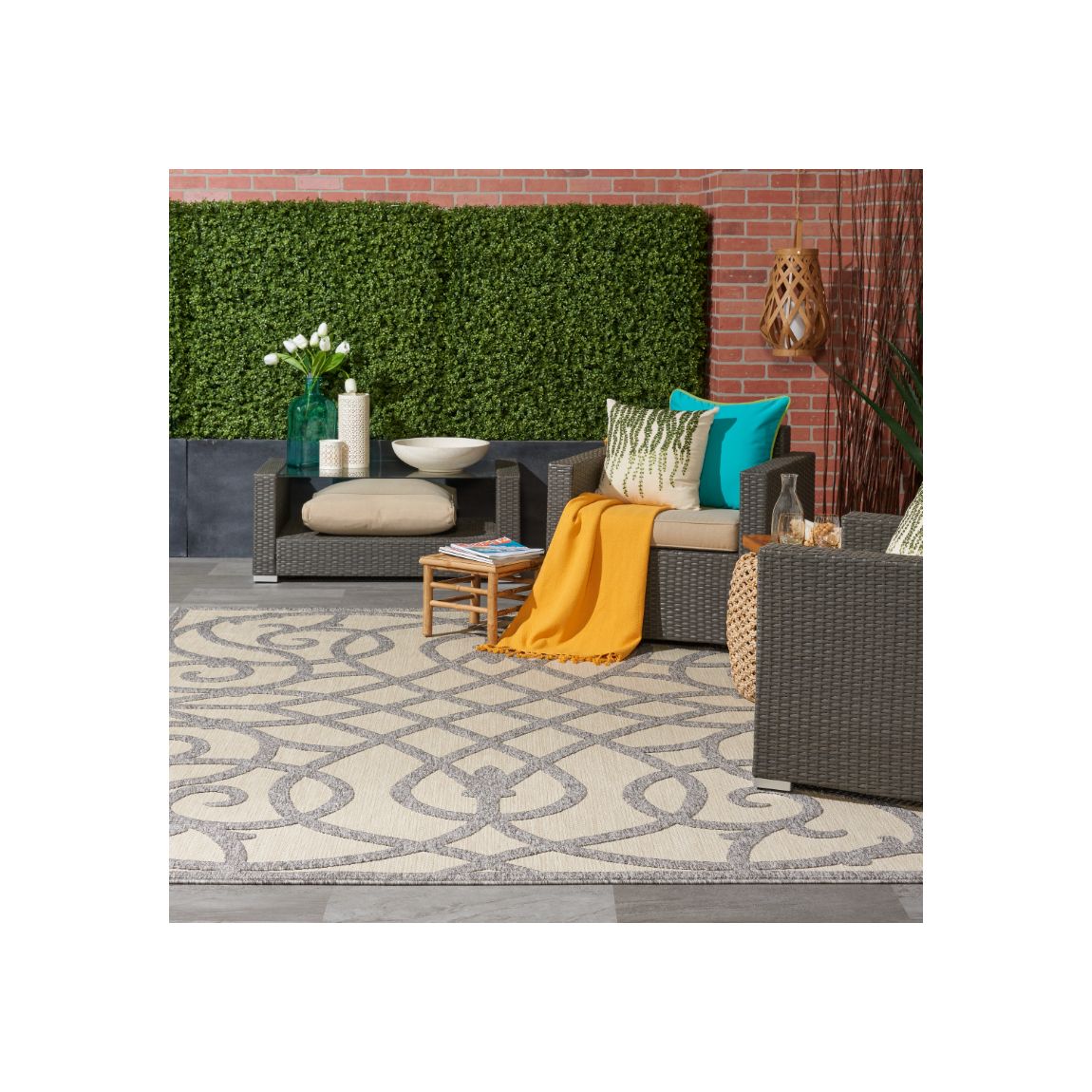 Cozumel Indoor Outdoor Rug Cream Grey - 300cm x 239cm main product photo