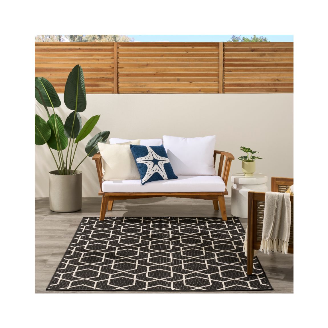 Horizon Indoor Outdoor Rug Black - 213cm x 152cm main product photo