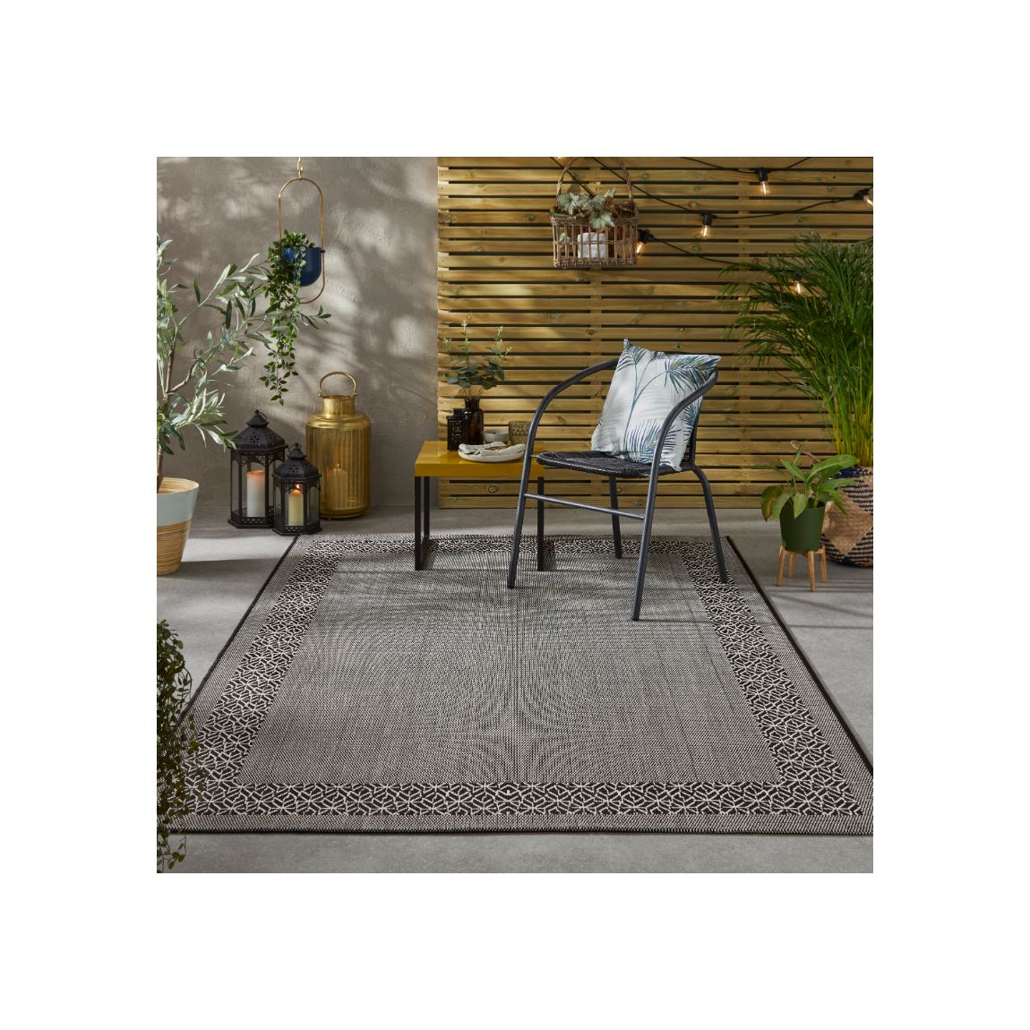 Terrazzo Indoor Outdoor Rug Black - 230cm x 160cm main product photo