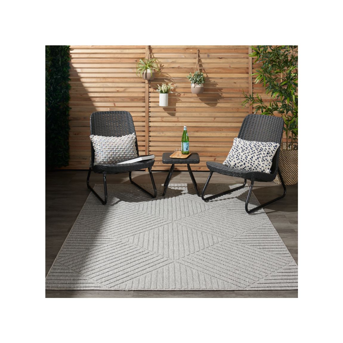 Cozumel Indoor Outdoor Rug Light Grey - 221cm x 160cm main product photo