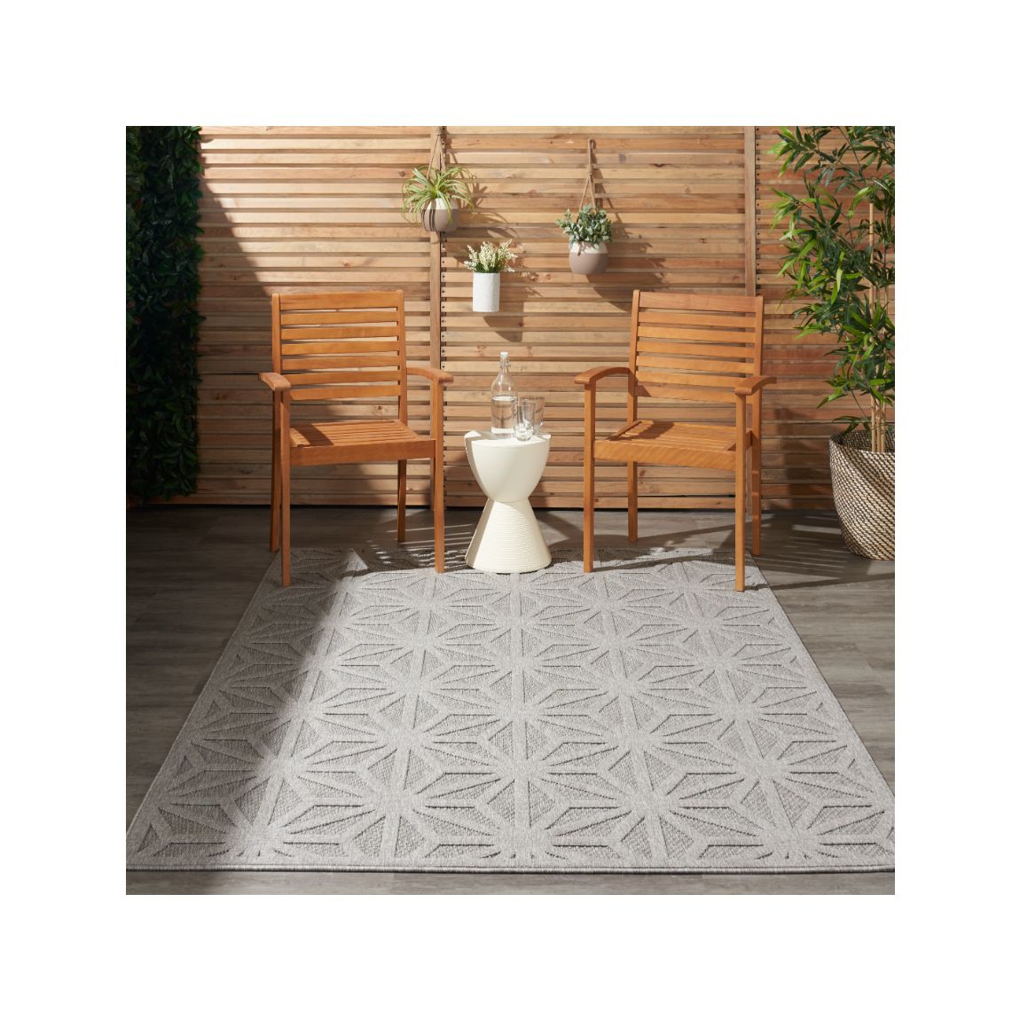 Cozumel Indoor Outdoor Rug Light Grey - 183cm x 122cm main product photo