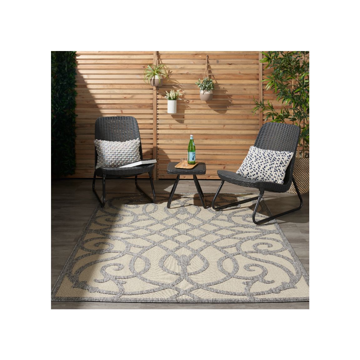 Cozumel Indoor Outdoor Rug Cream Grey - 183cm x 122cm main product photo