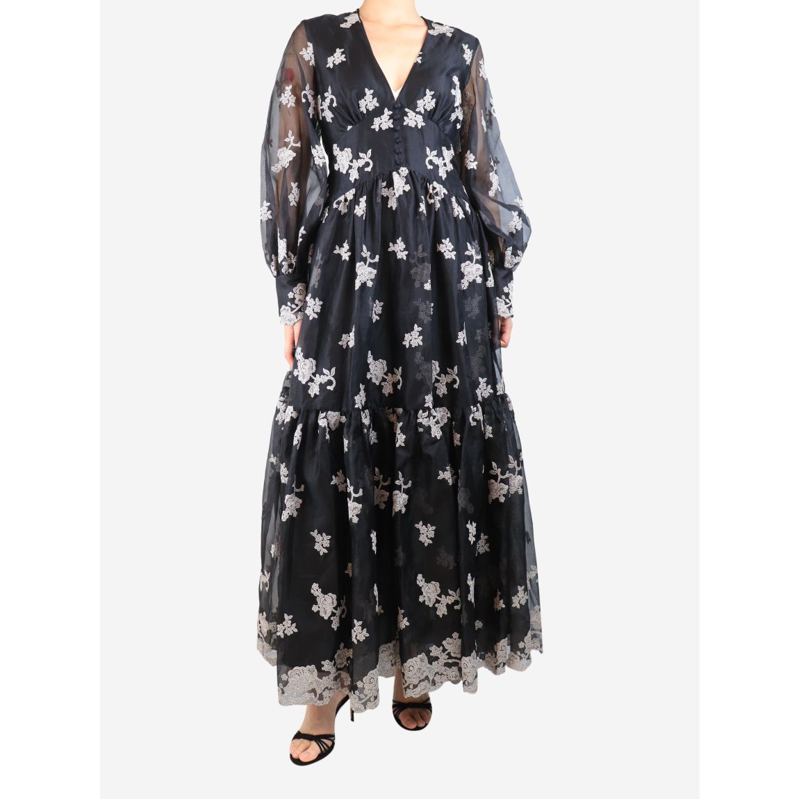 Erdem black Tabetha silk main product photo