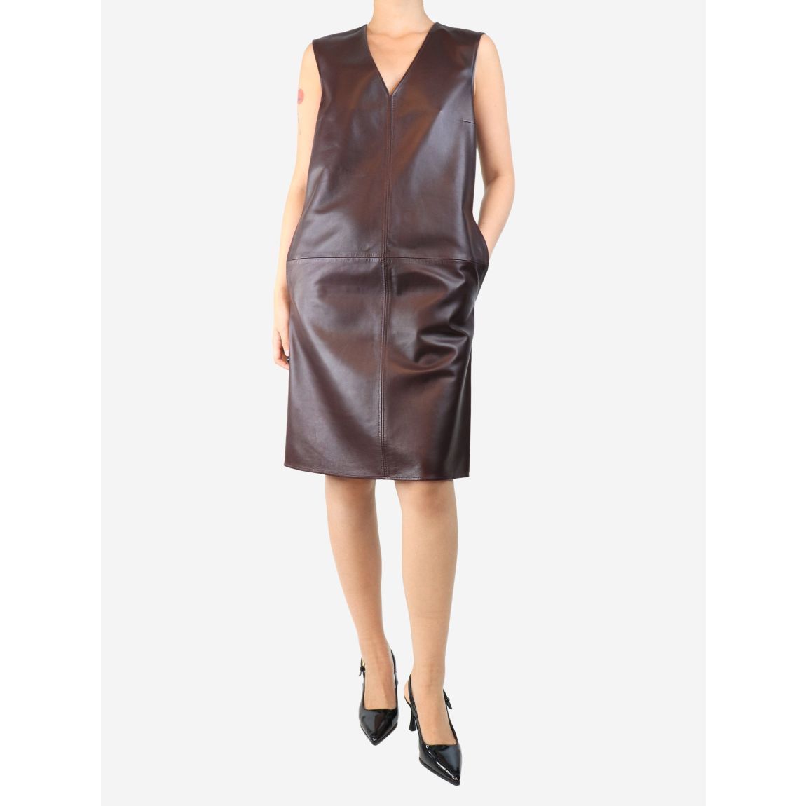 Joseph brown leather midi main product photo