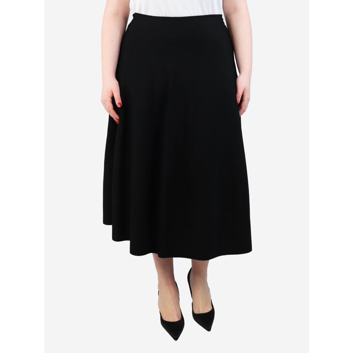 The Row black pleated midi main product photo
