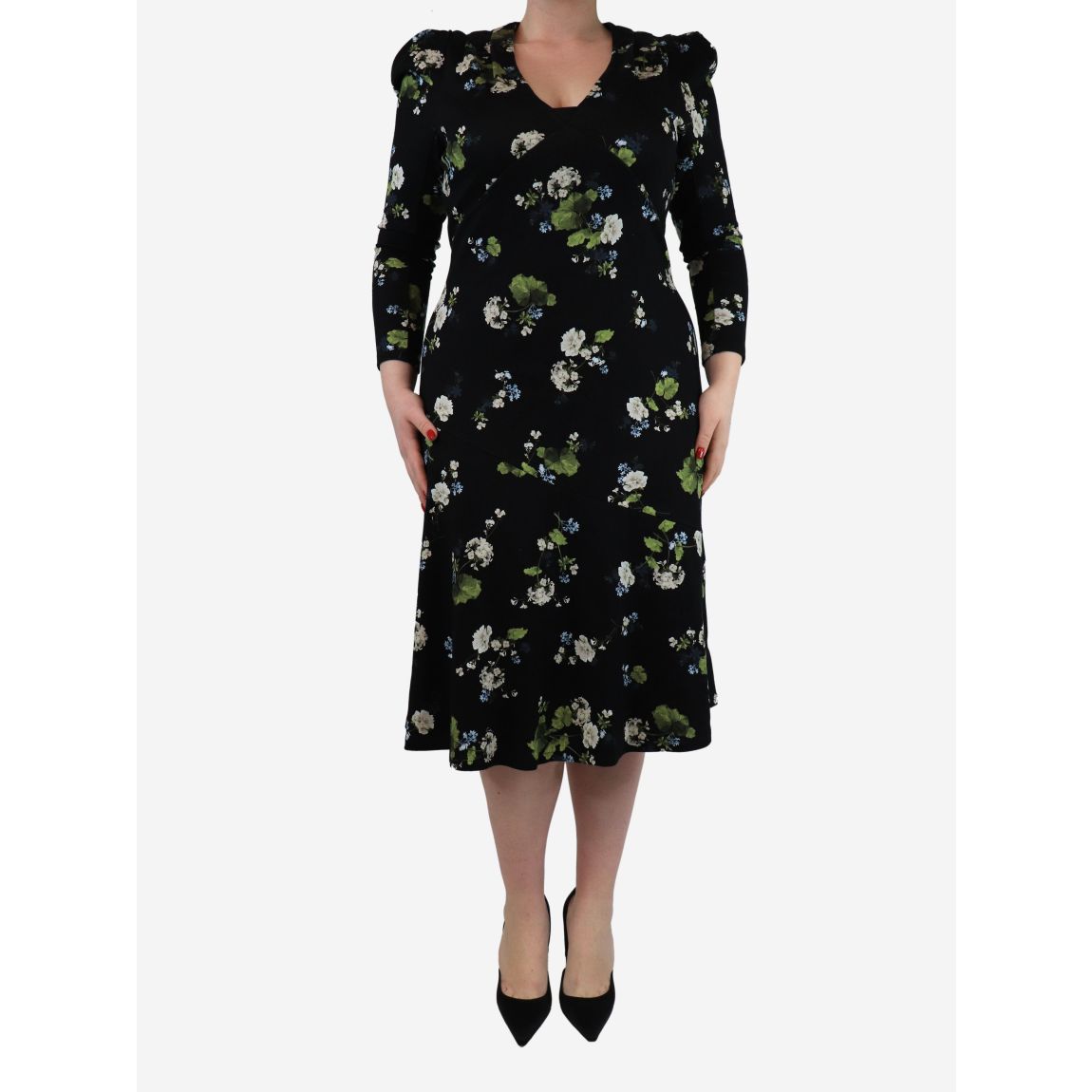 Erdem black floral printed main product photo