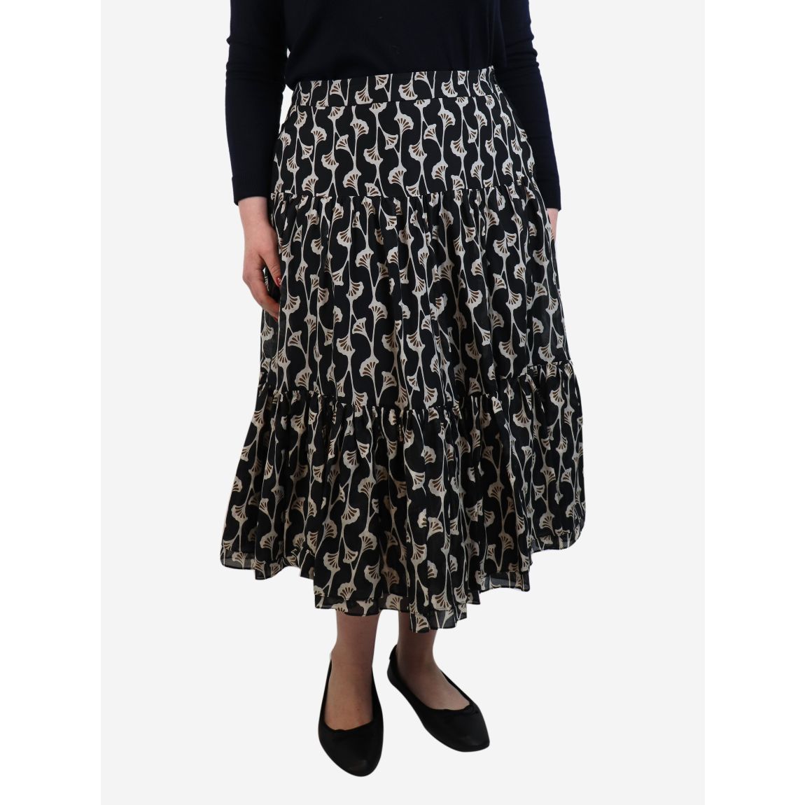 ME+EM black Ginko leaf midi main product photo