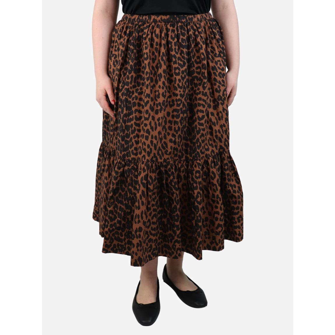Ganni brown cotton poplin main product photo
