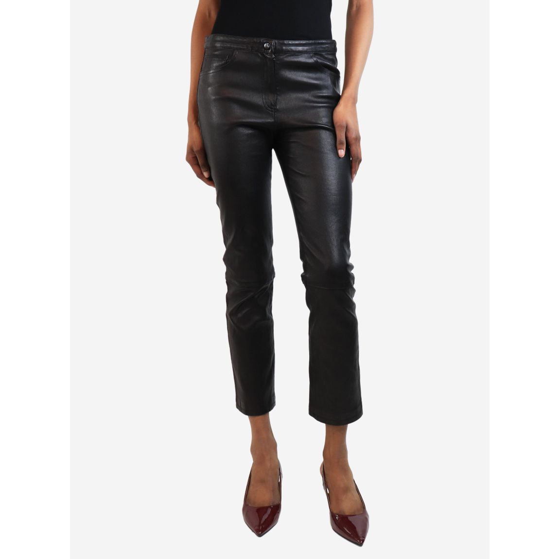 The Row black leather low main product photo