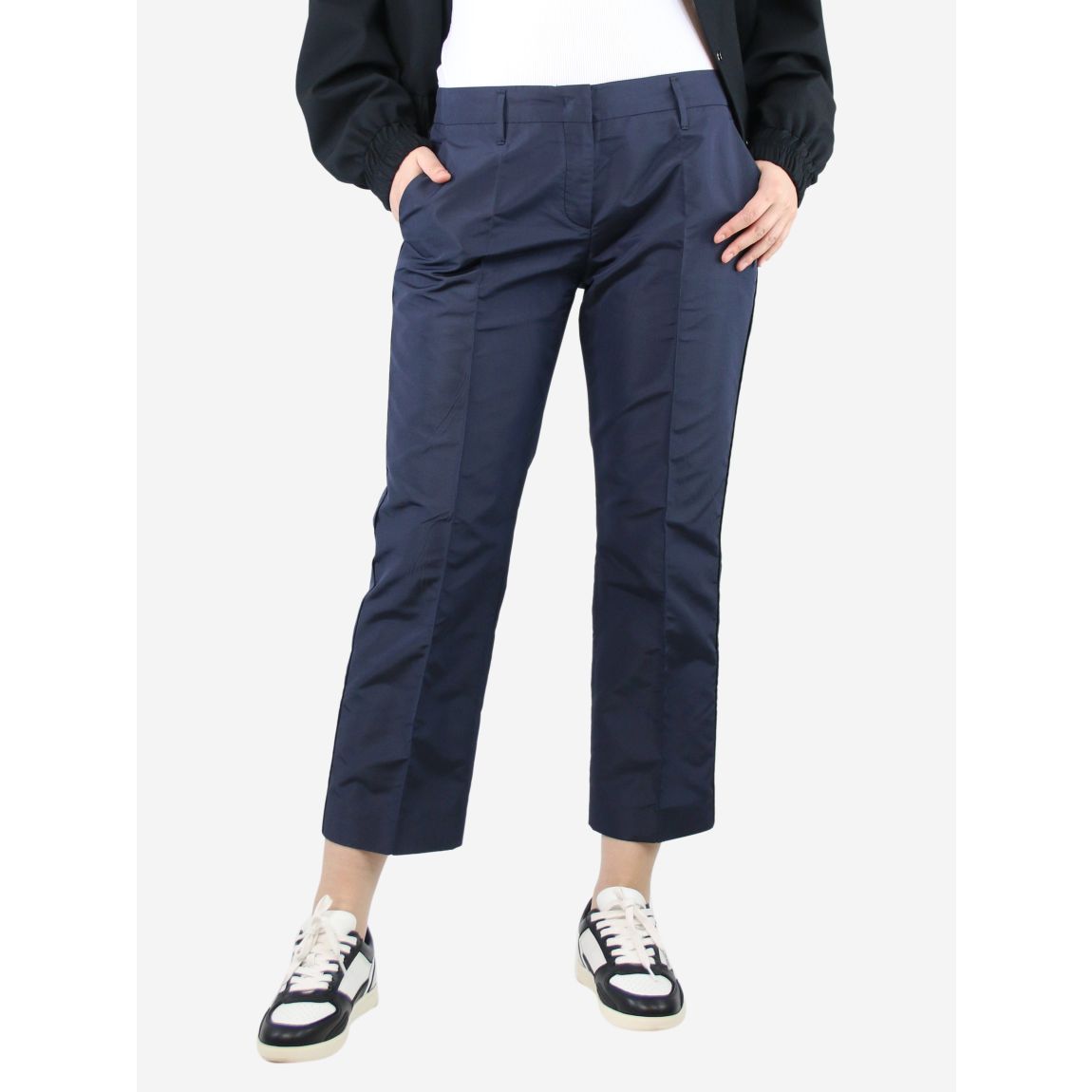 Prada navy blue silk-blend main product photo