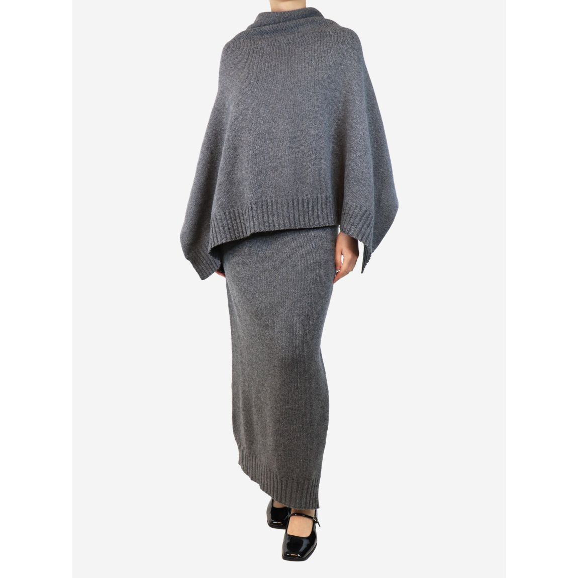 Jil Sander grey wool shawl main product photo