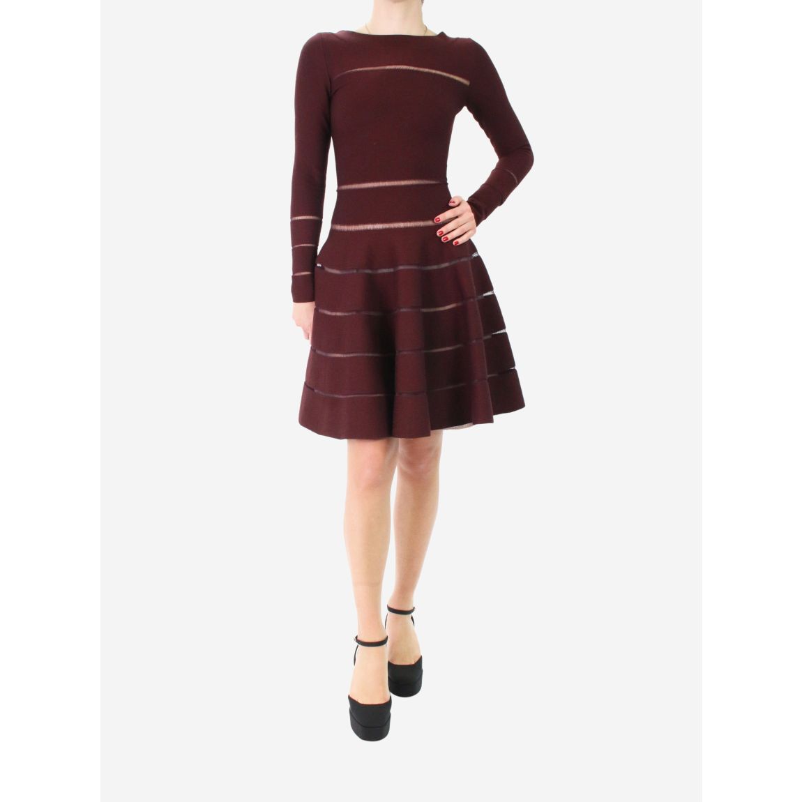 Alaia maroon wool-blend main product photo