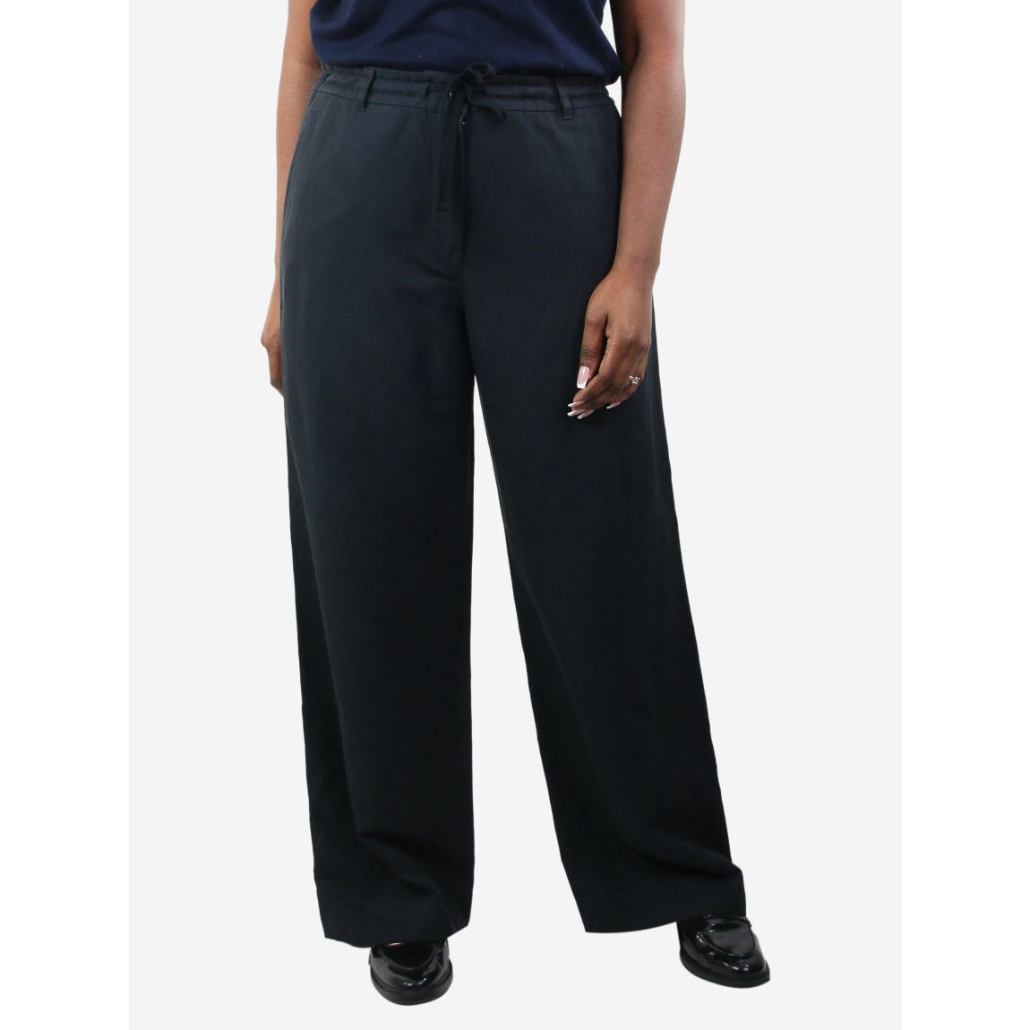 The Row navy blue silk main product photo