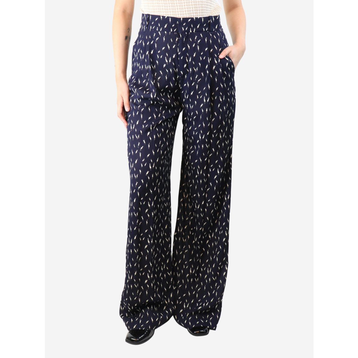 Chloe navy blue pleated main product photo
