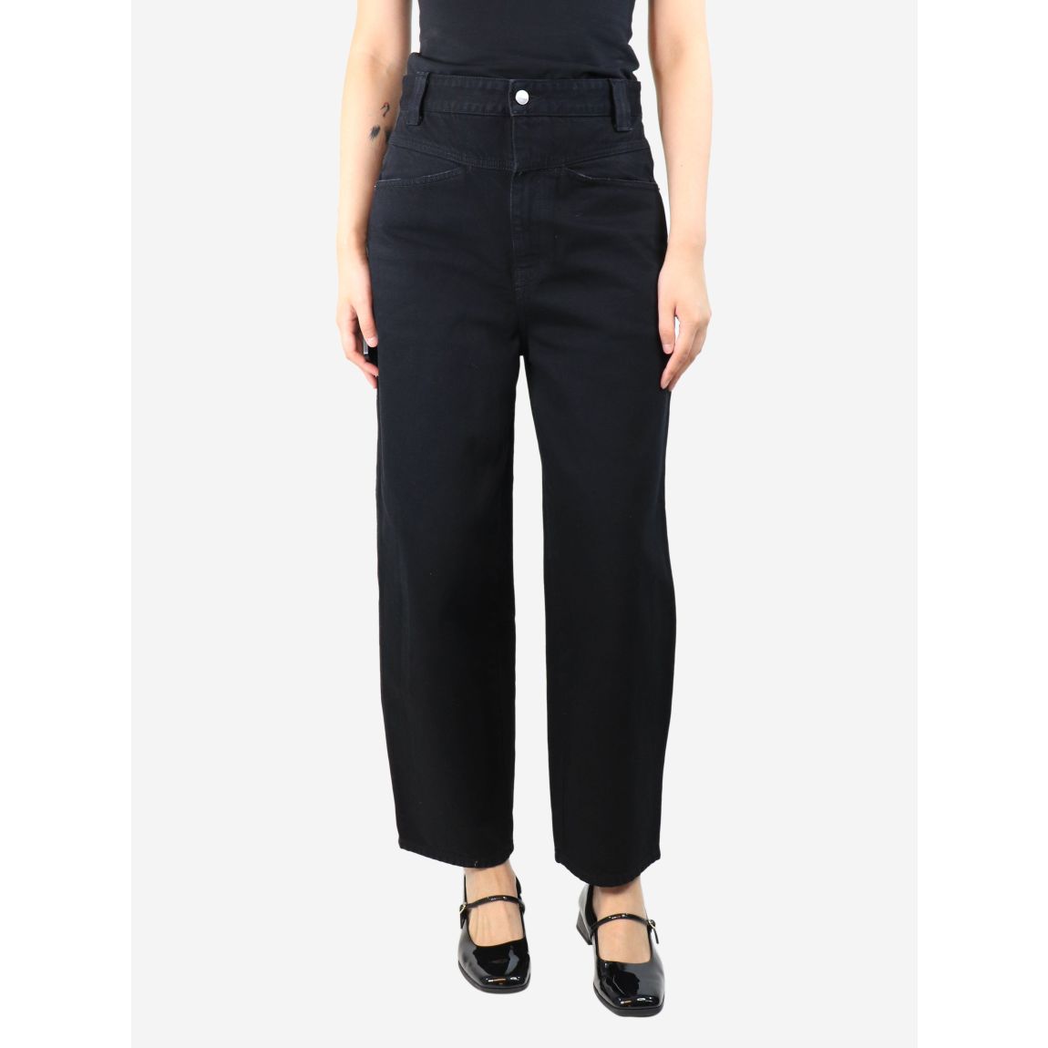 Khaite black wide leg denim main product photo