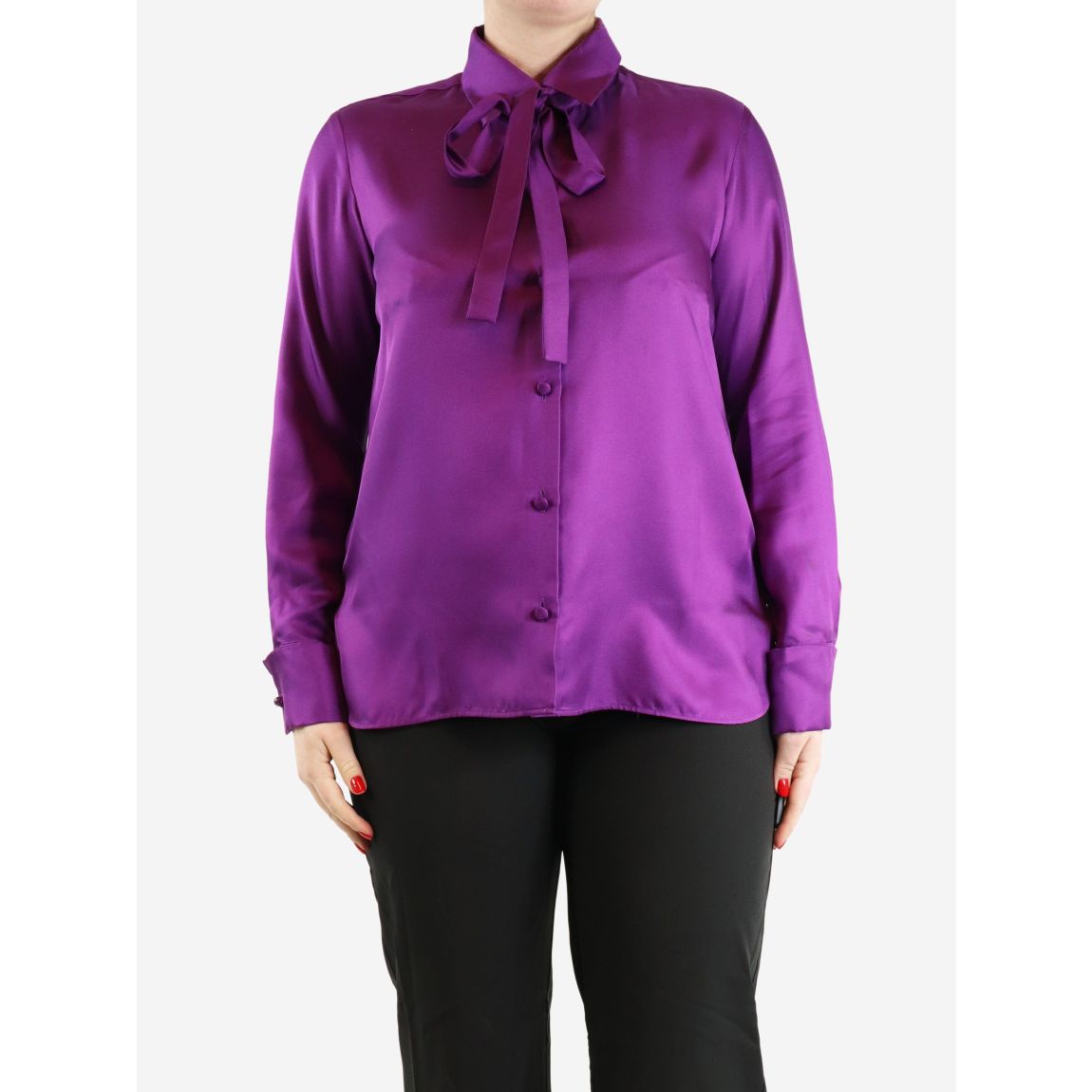 Max Mara purple silk shirt. main product photo