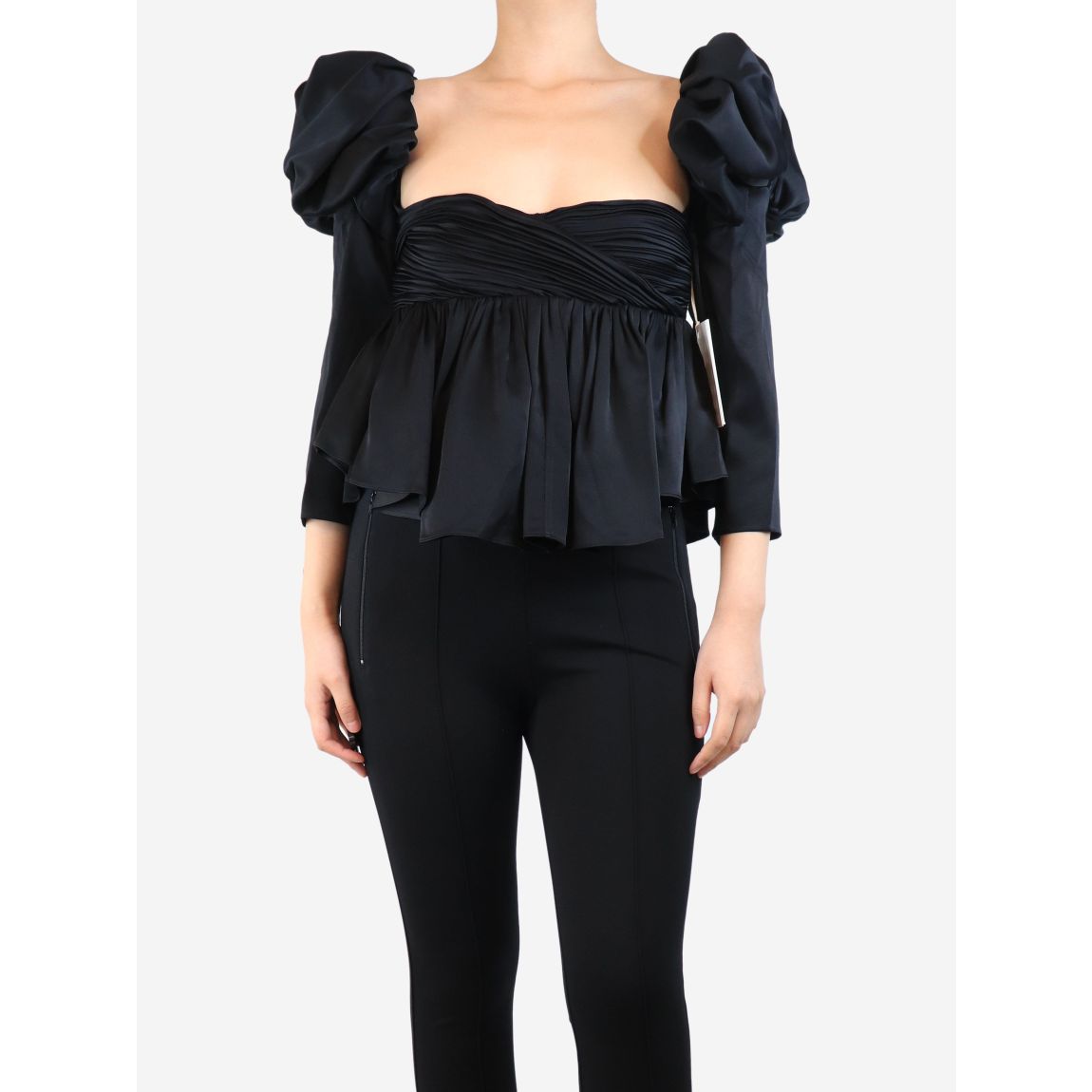 Khaite black puffy sleeves main product photo
