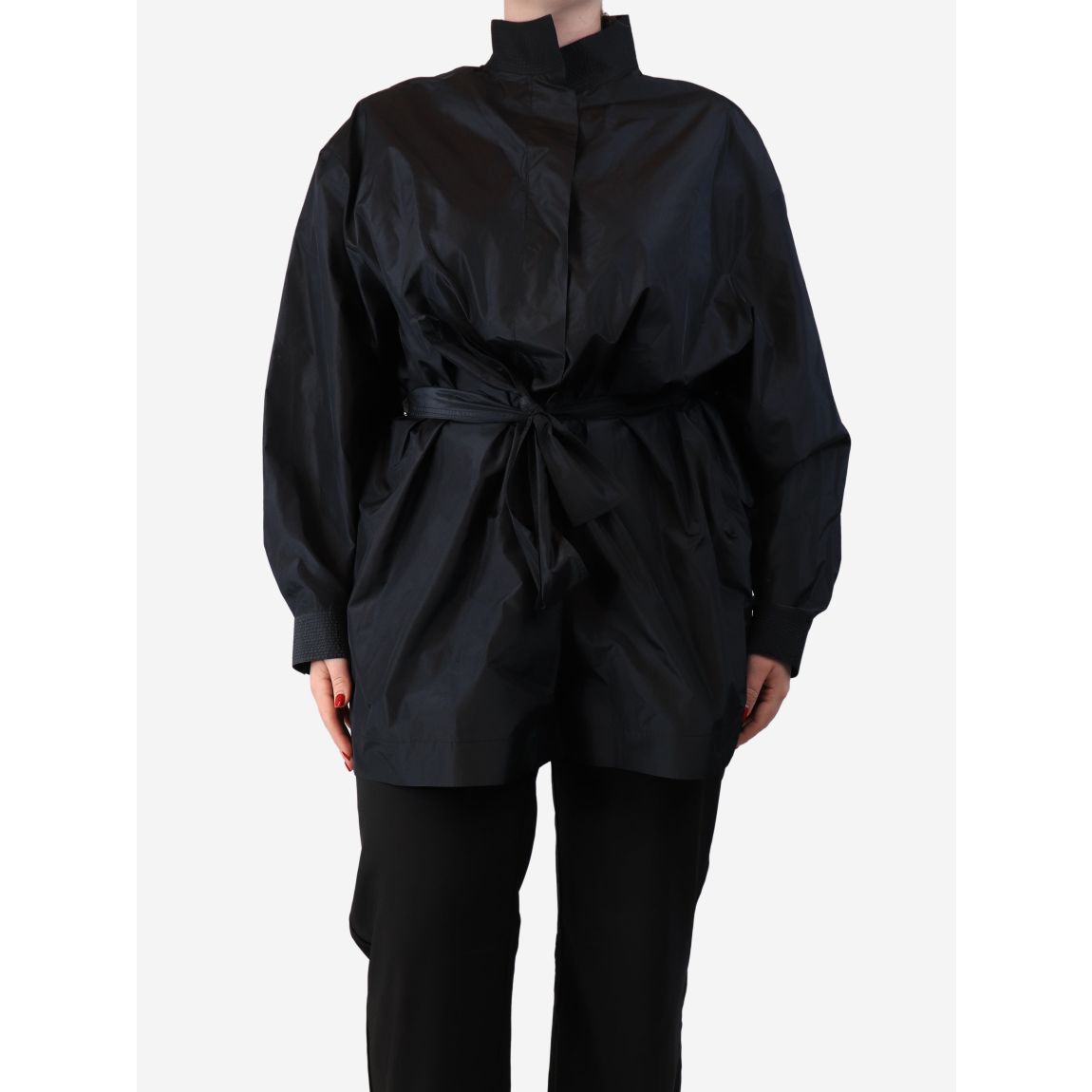 The Row black Varo belted main product photo