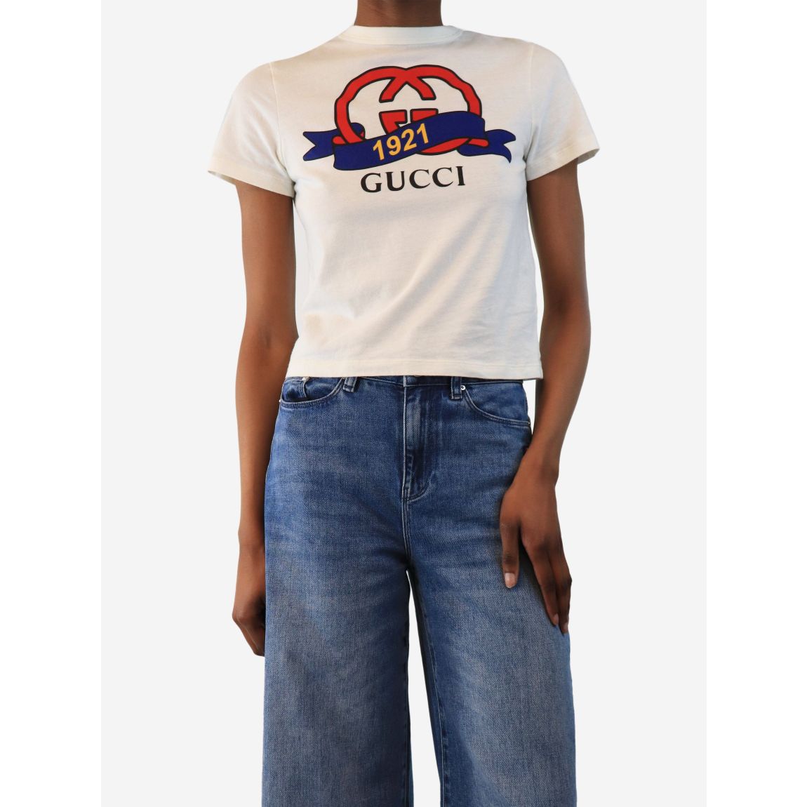 White Interlocking G 1921 graphic t-shirt main product photo