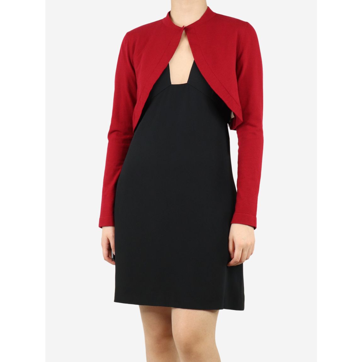 Alaia red cropped cardigan. main product photo