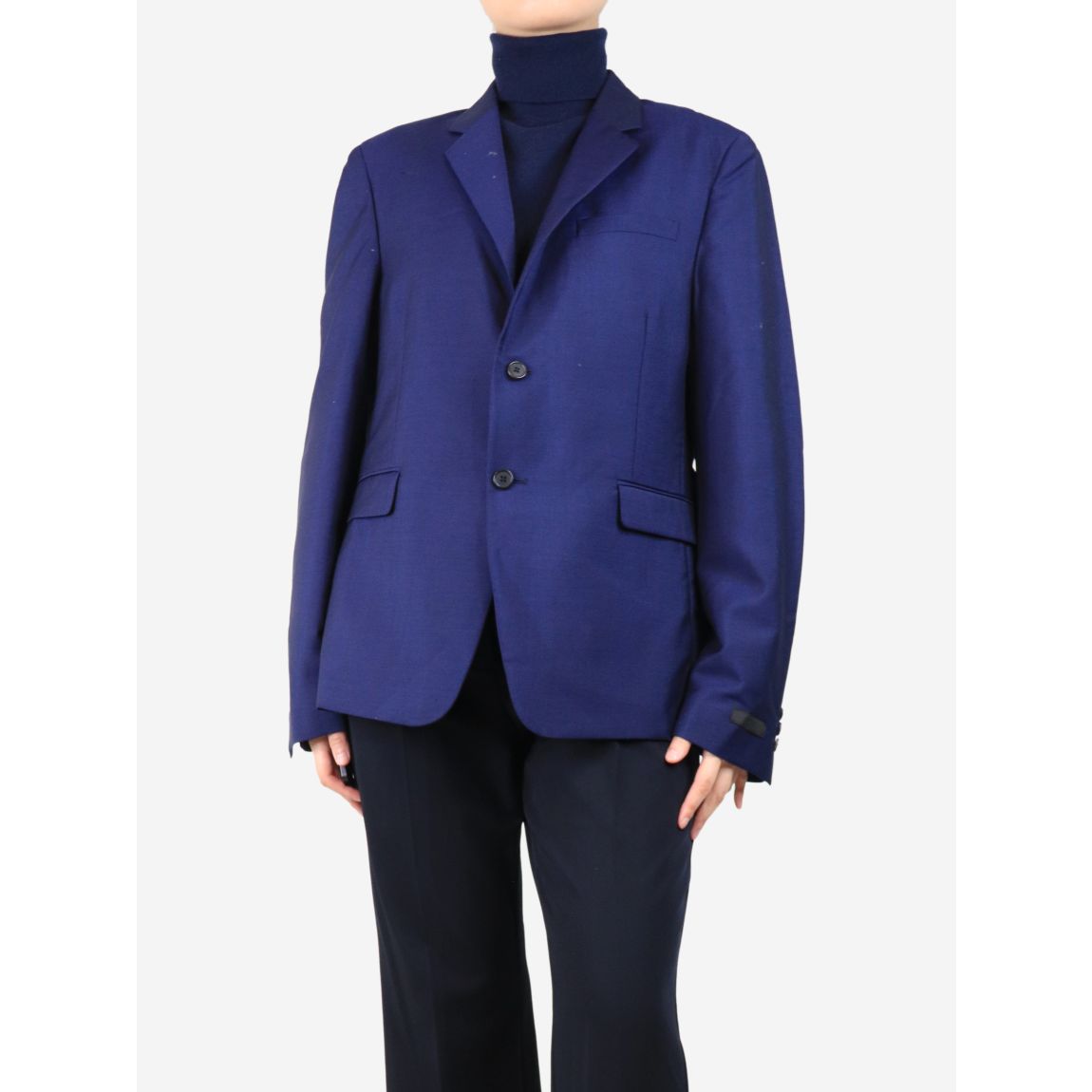 Prada navy blue blazer. main product photo