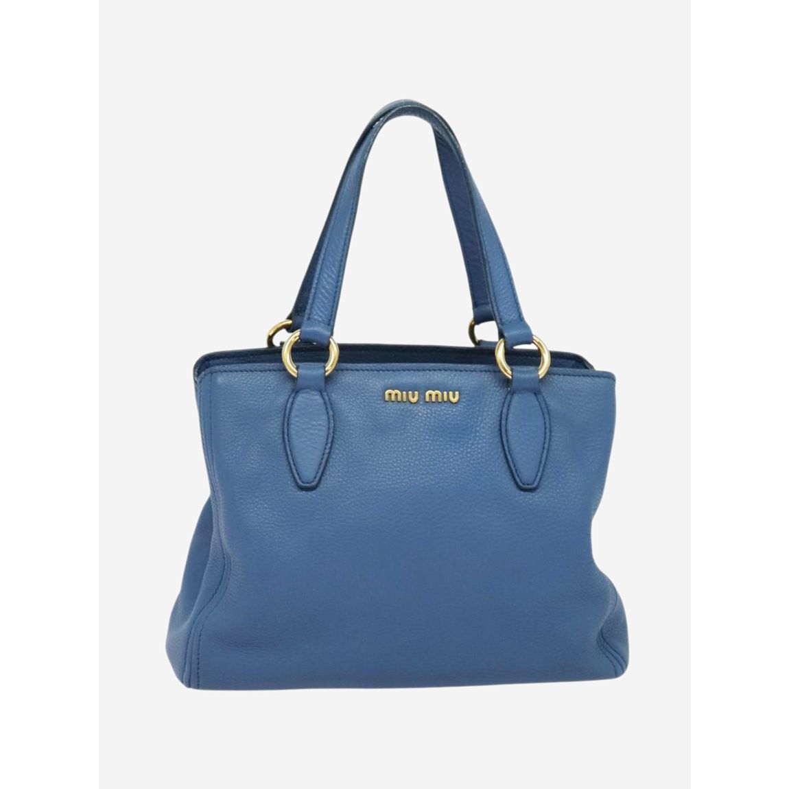 Blue leather 2way shoulder bag main product photo