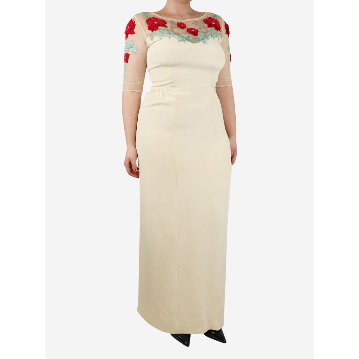 Temperley cream silk floral main product photo