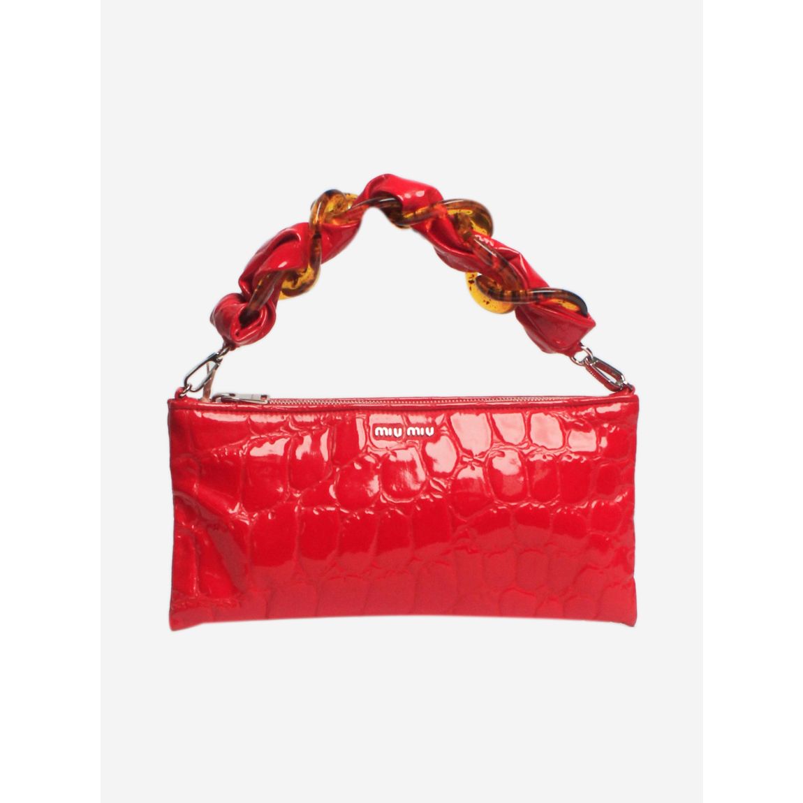 Miu Miu red reptile effect main product photo
