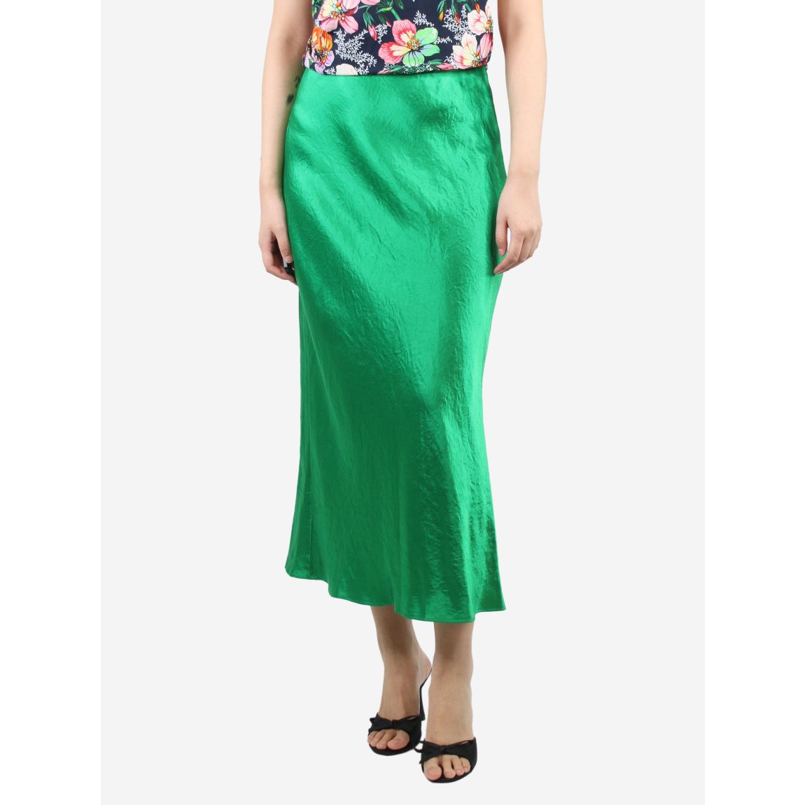Vince green satin twill main product photo