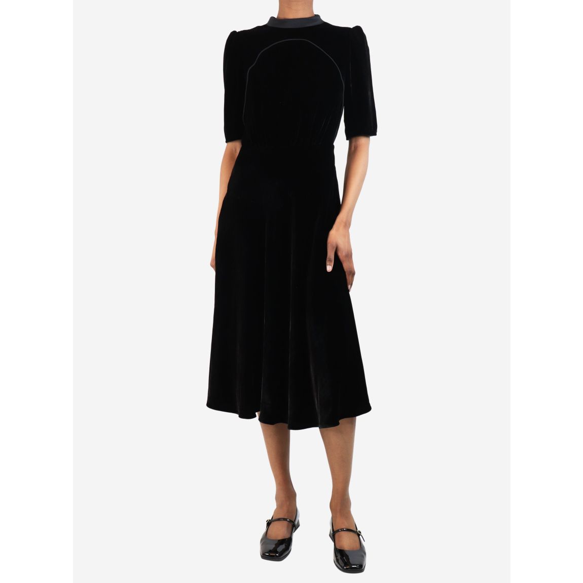 Saloni black velvet midi main product photo