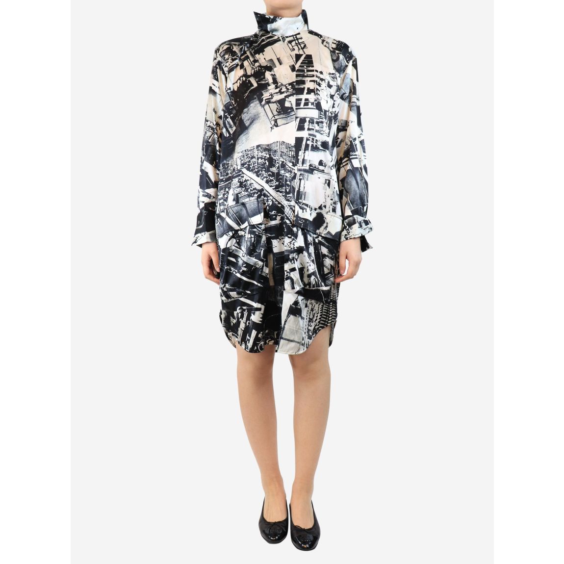 Celine black and cream silk main product photo