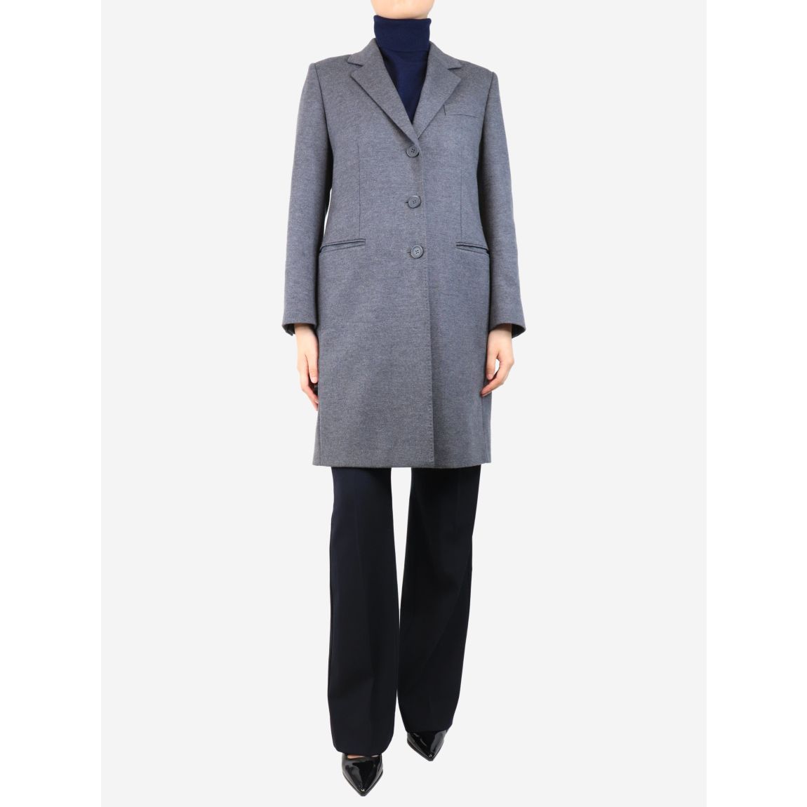 Max Mara grey wool coat. main product photo