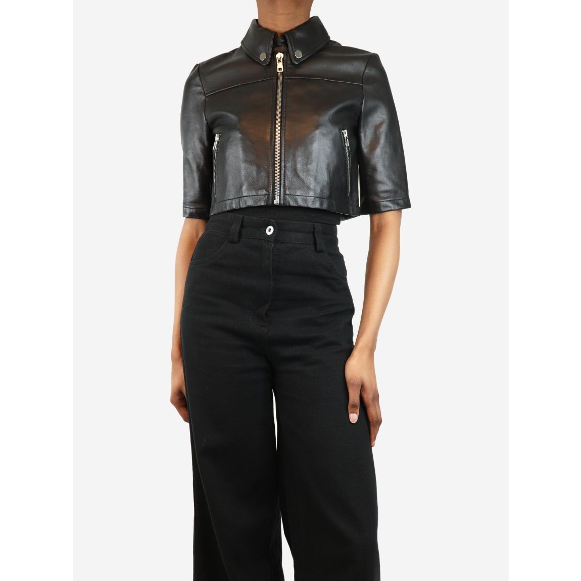 Maje black cropped faux main product photo