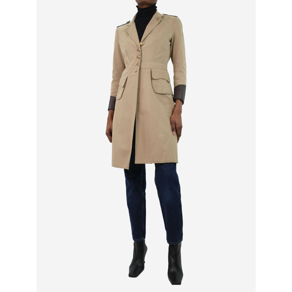 Etro beige canvas coat main product photo