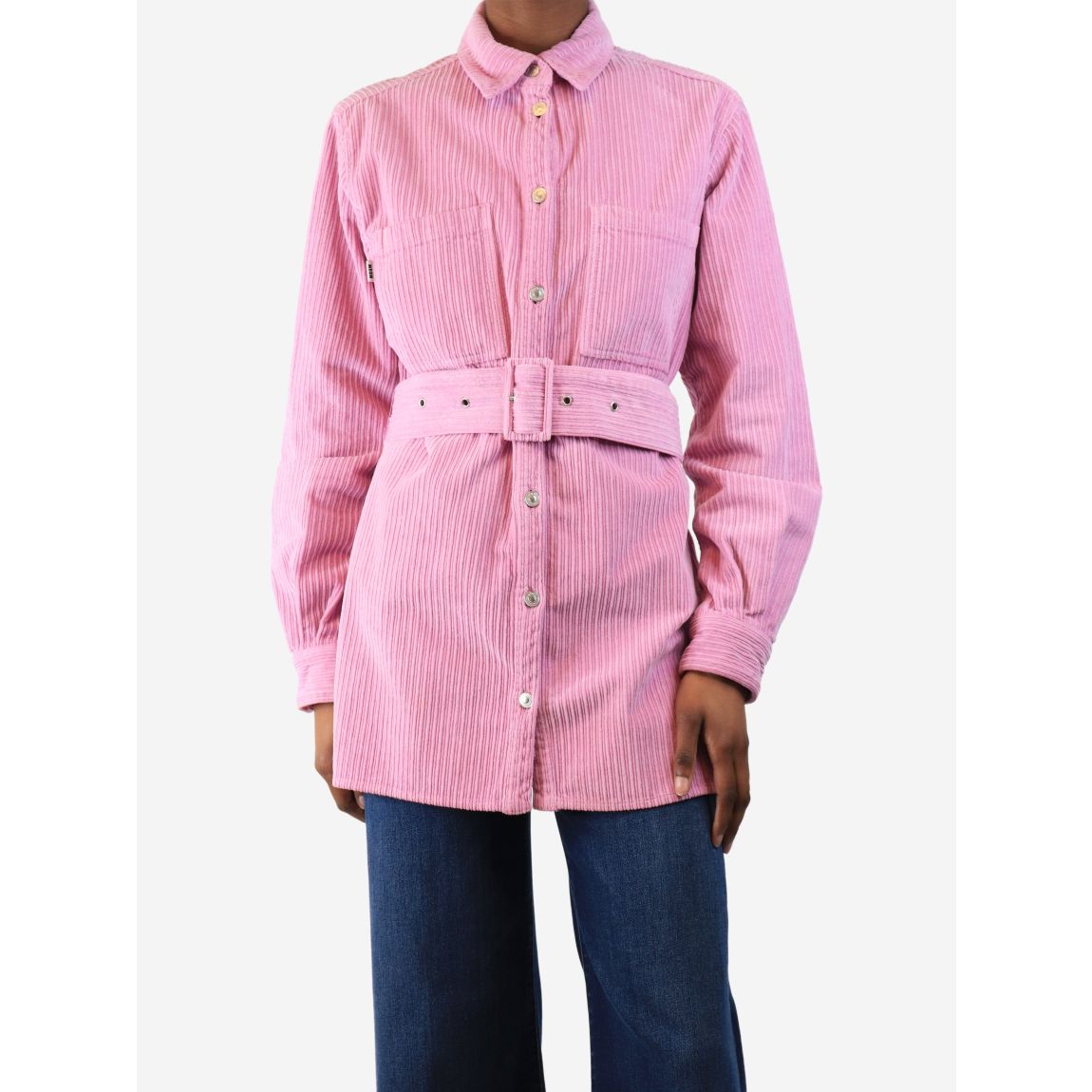 MSGM pink corduroy belted main product photo