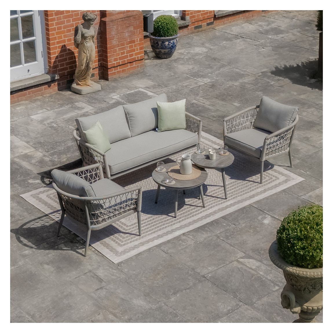 Monaco 2 Seat Sofa Set - Cool Linen main product photo