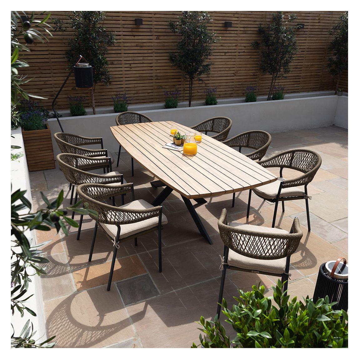 New Bali 8 Seat Oval Dining Set - Sandstone main product photo