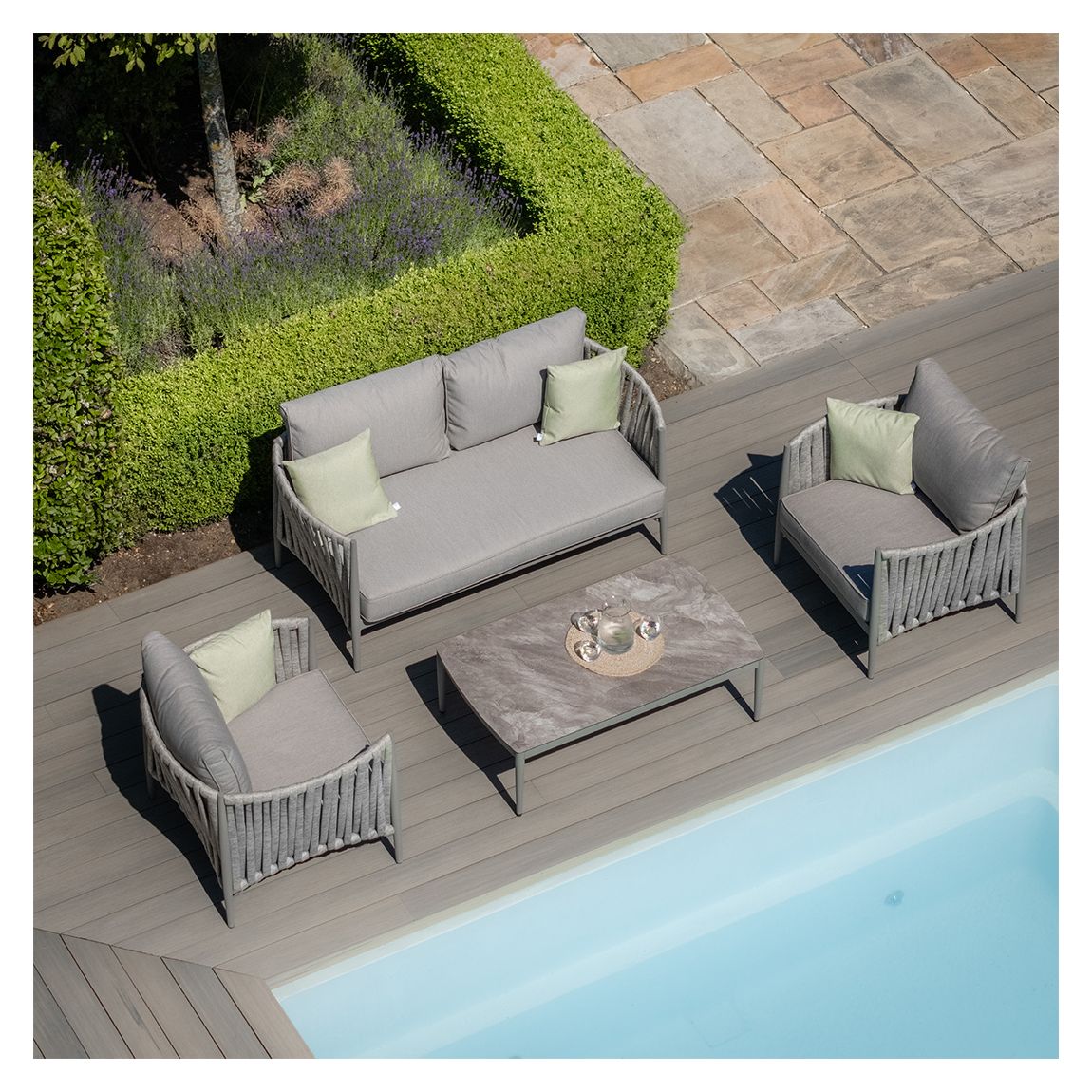 Milan 2 Seat Sofa Set - Cool Linen main product photo