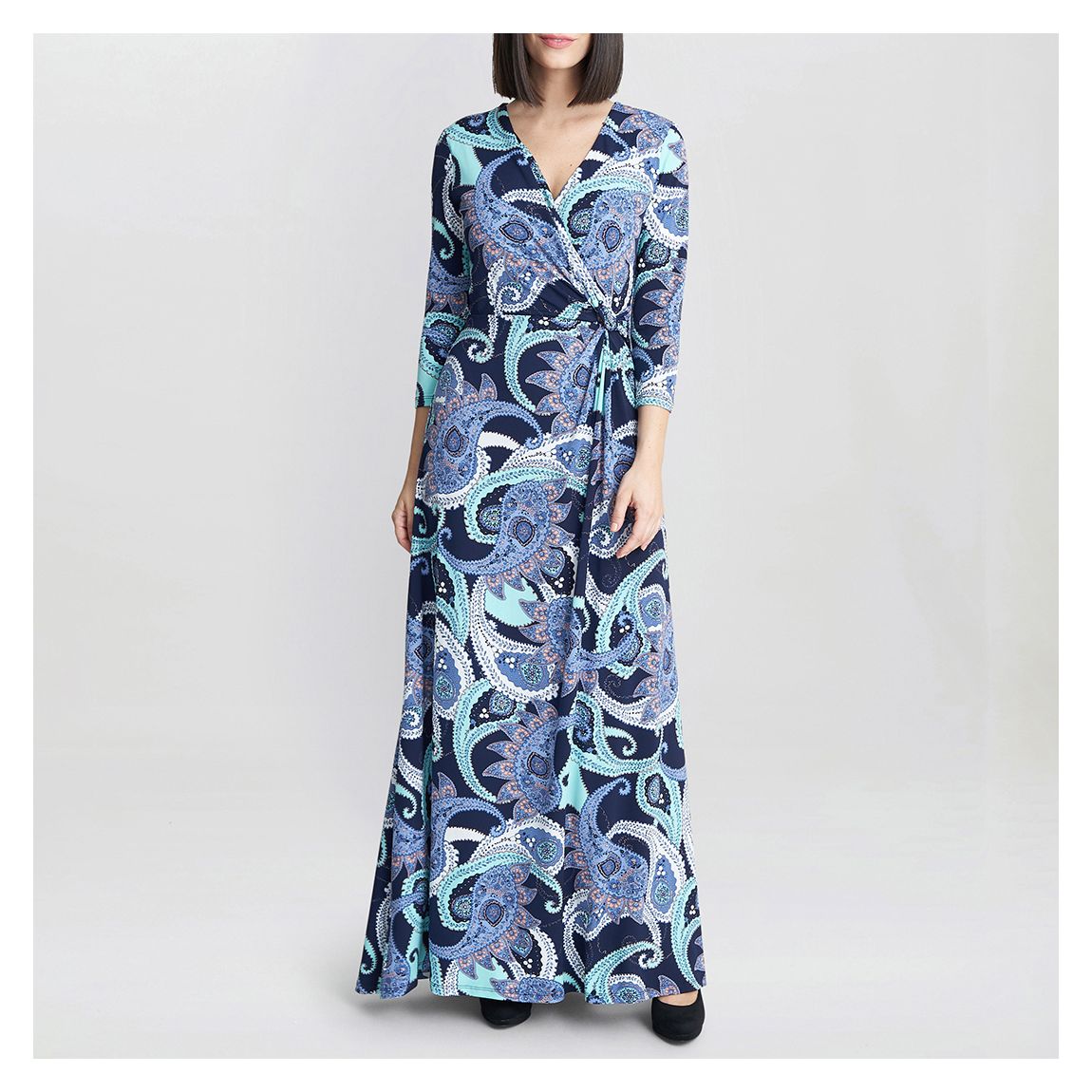 Blue Mélange Danielle Wrap Maxi Dress main product photo