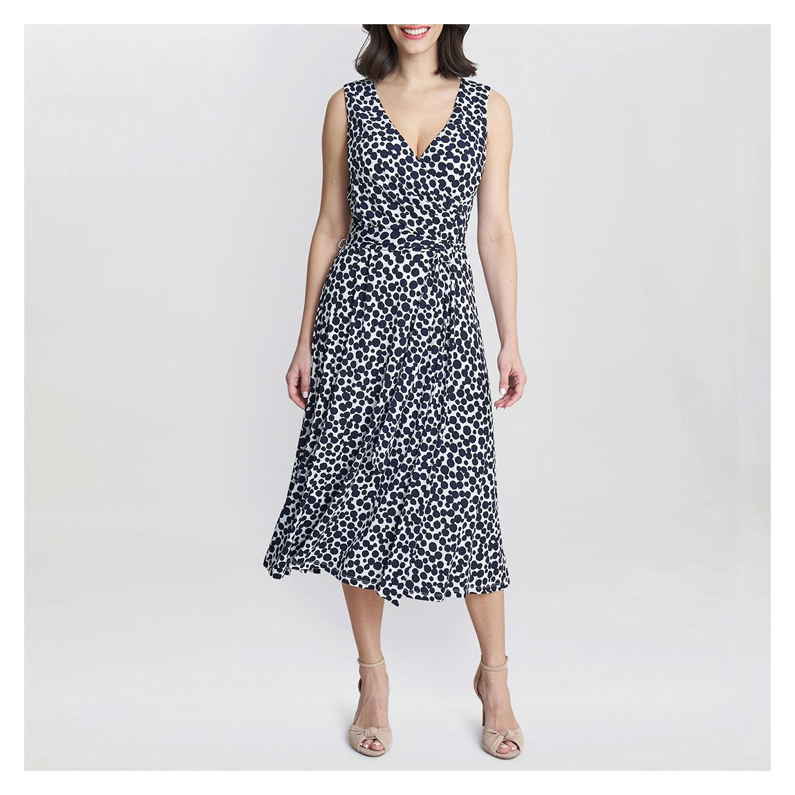 Navy Dolly Fit & Flare Printed Dress main product photo