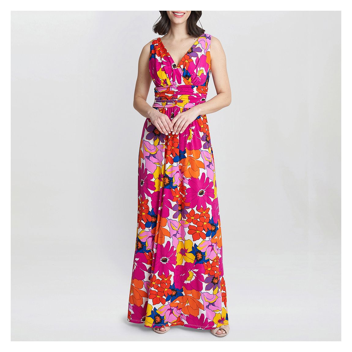 Pink/Orange Jaime Printed Maxi Dress main product photo