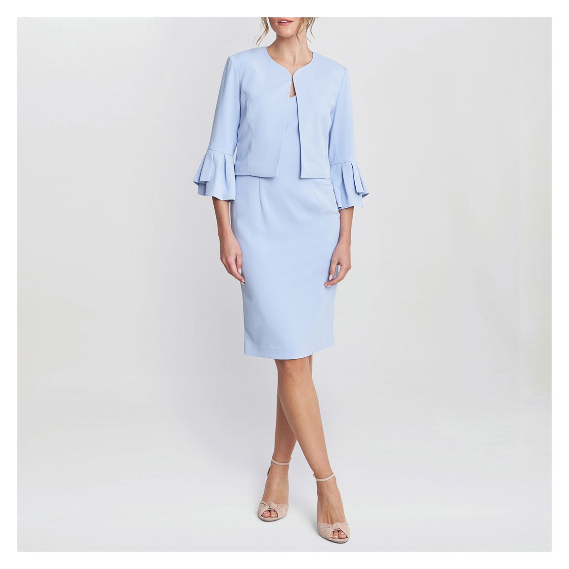 Pale Blue Melissa Crepe Dress & Jacket main product photo