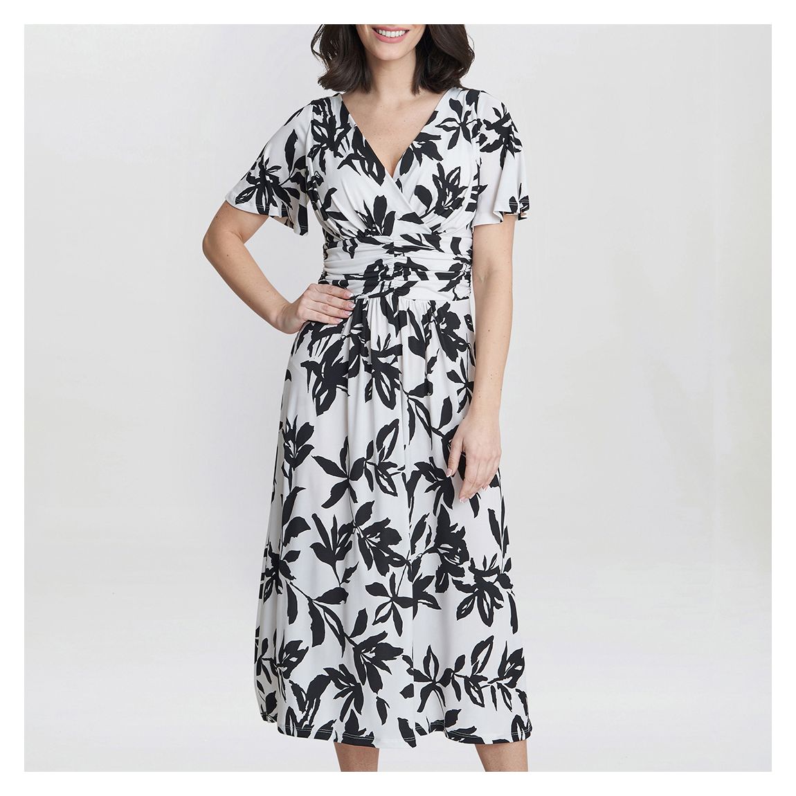 White/Black Gabriella Printed Dress main product photo