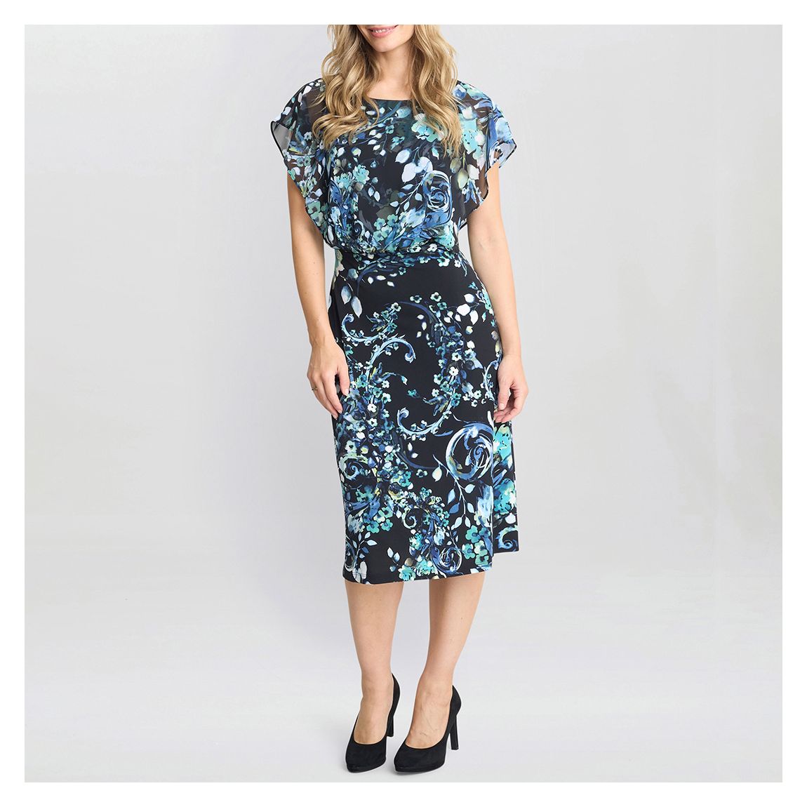 Multi Lisa-Marie Printed Chiffon Blouson Dress main product photo